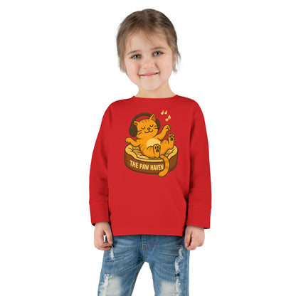 Jamming Cat Toddler Long Sleeve Tee