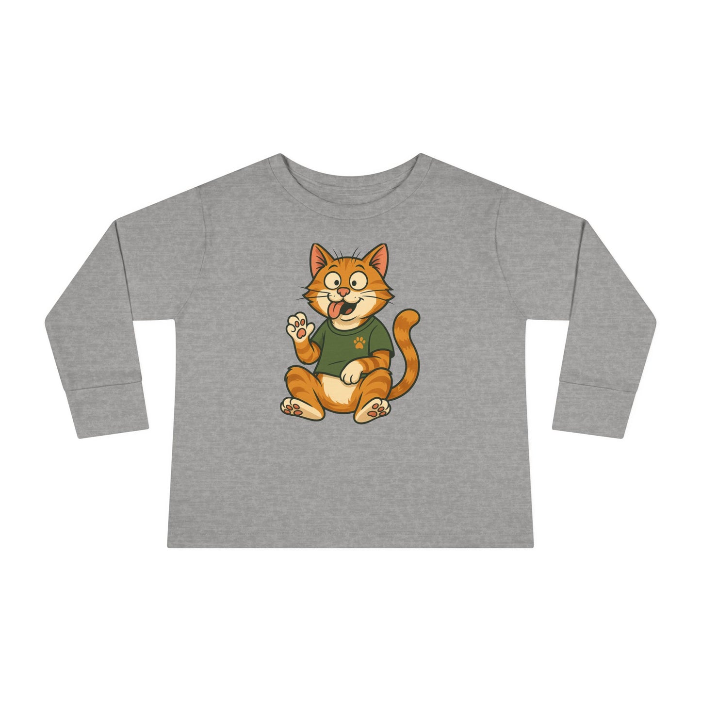 Goofy Cat Toddler Long Sleeve Tee
