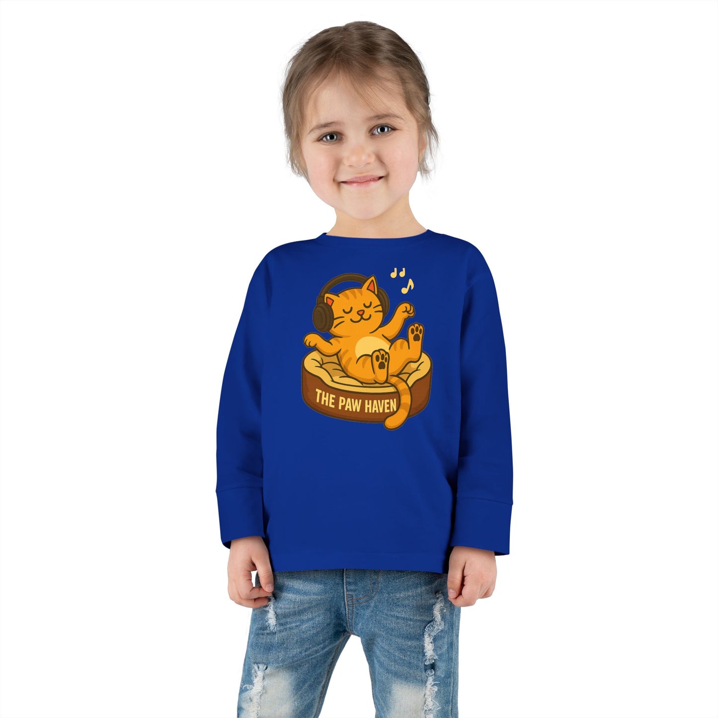 Jamming Cat Toddler Long Sleeve Tee