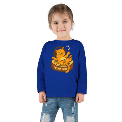 Jamming Cat Toddler Long Sleeve Tee