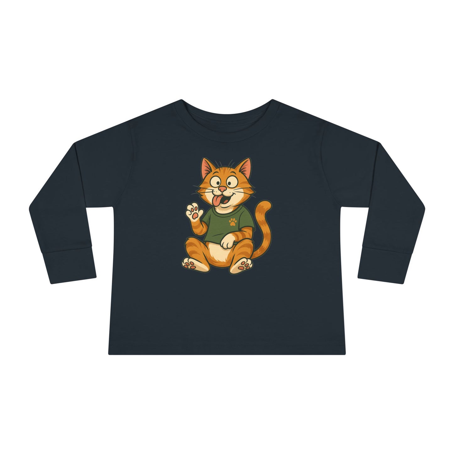 Goofy Cat Toddler Long Sleeve Tee
