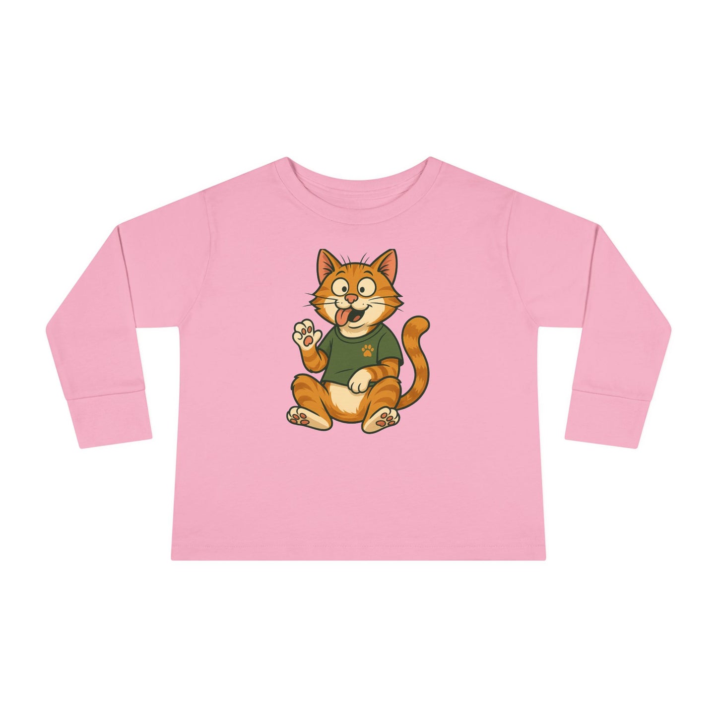Goofy Cat Toddler Long Sleeve Tee