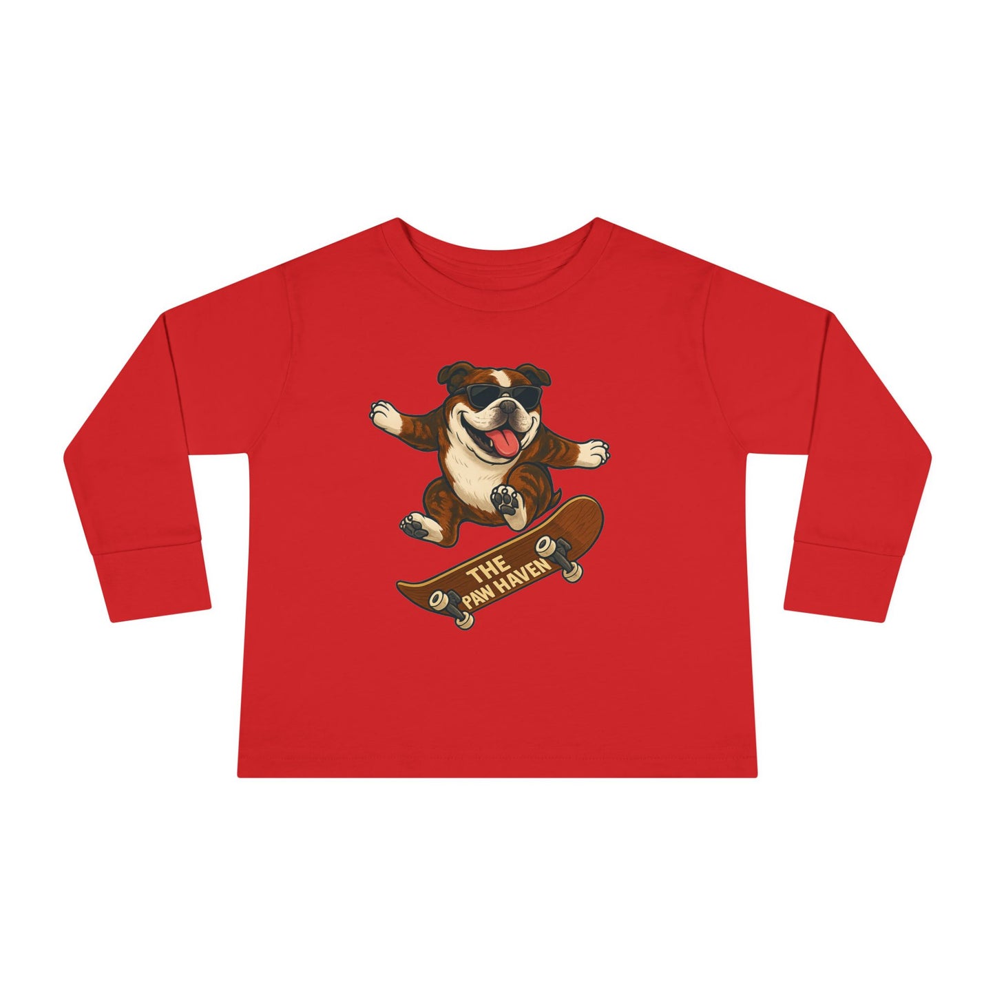 Skateboarding Dog Toddler Long Sleeve Tee