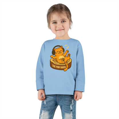 Jamming Cat Toddler Long Sleeve Tee