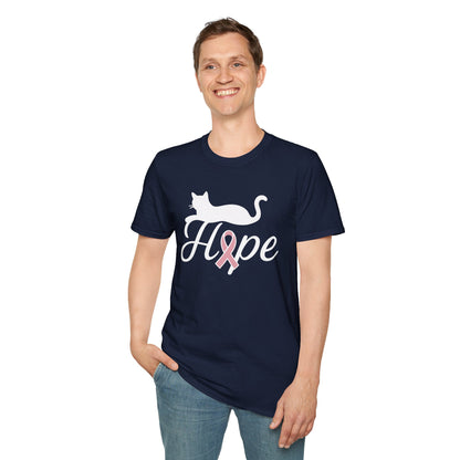 Hope Cat Breast Cancer Awareness T-Shirt