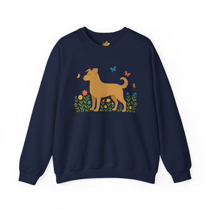 Dog Lover's Floral Crewneck Sweatshirt