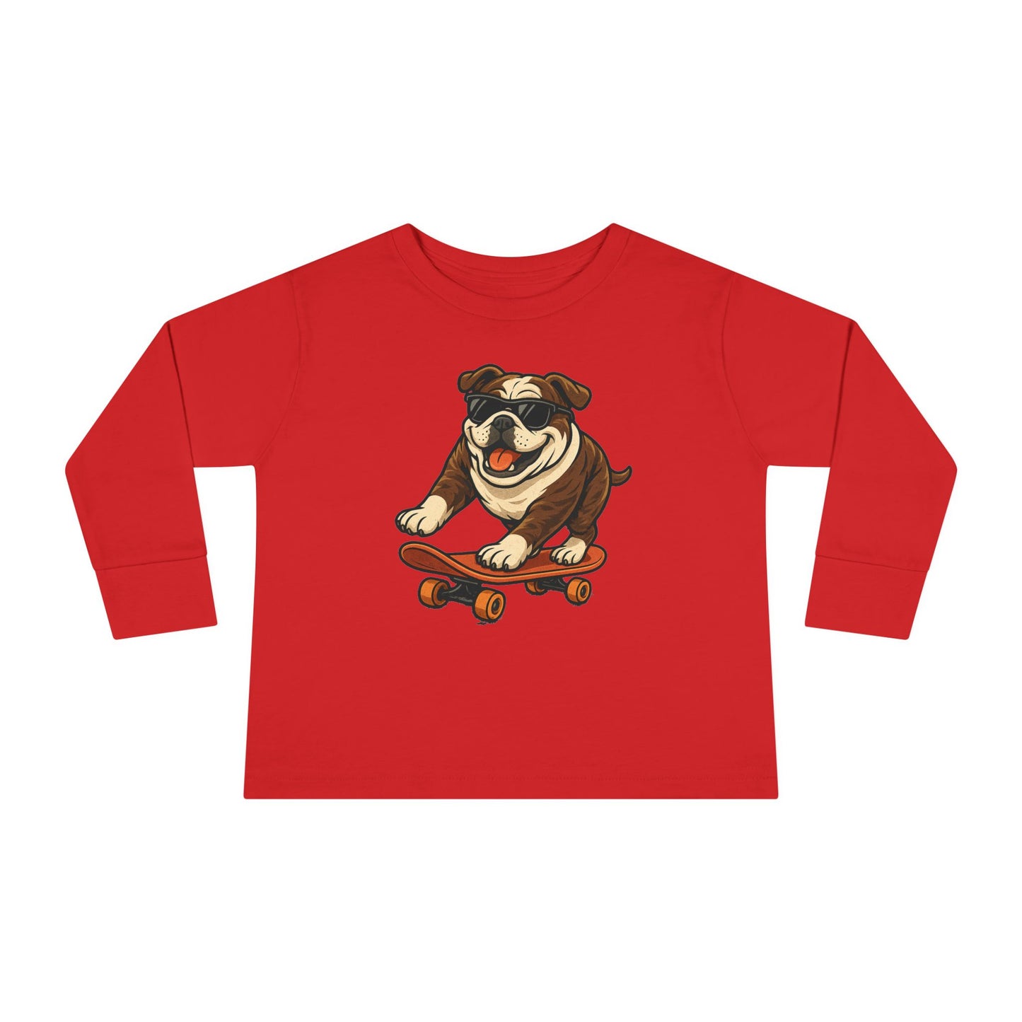 Skateboarding Dog Toddler Long Sleeve Tee