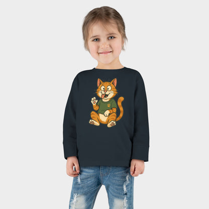 Goofy Cat Toddler Long Sleeve Tee