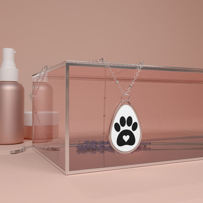 Paw Print Oval Necklace