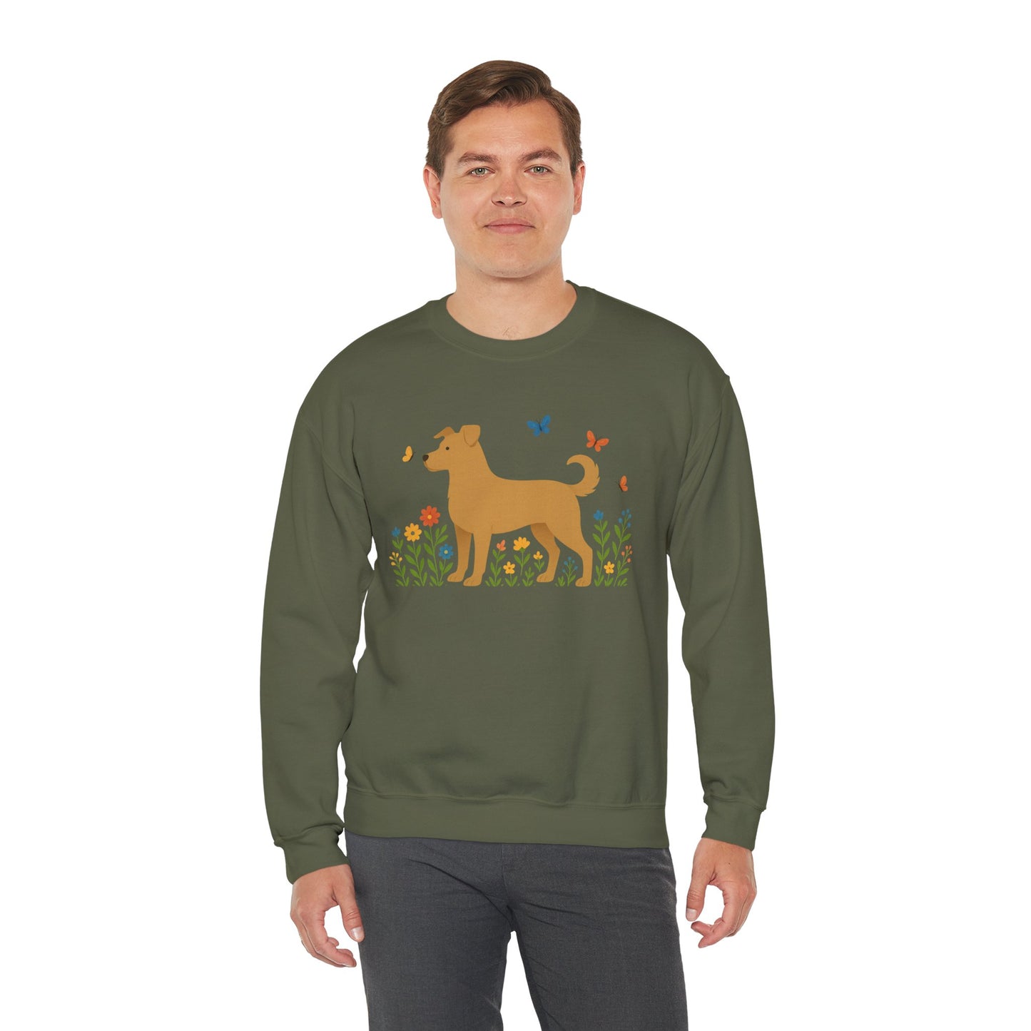 Dog Lover's Floral Crewneck Sweatshirt