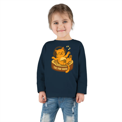 Jamming Cat Toddler Long Sleeve Tee