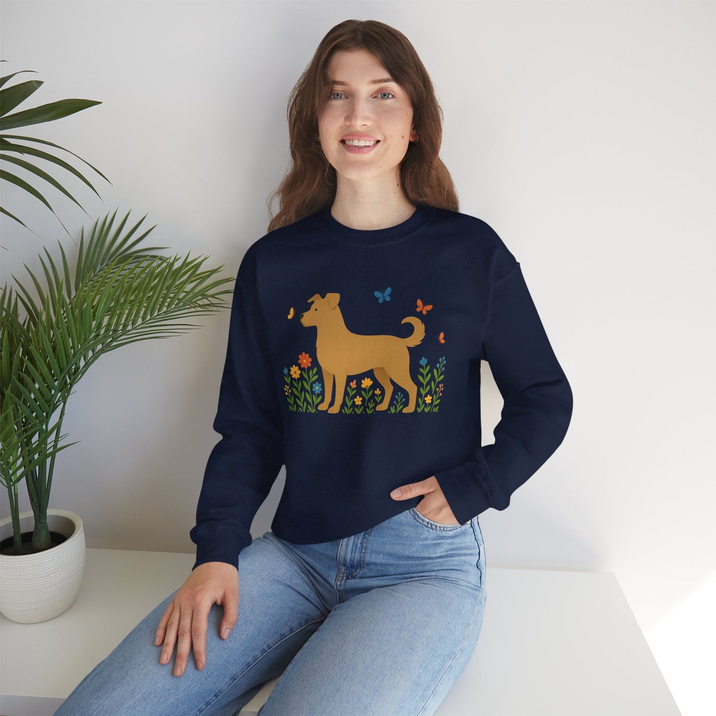 Dog Lover's Floral Crewneck Sweatshirt