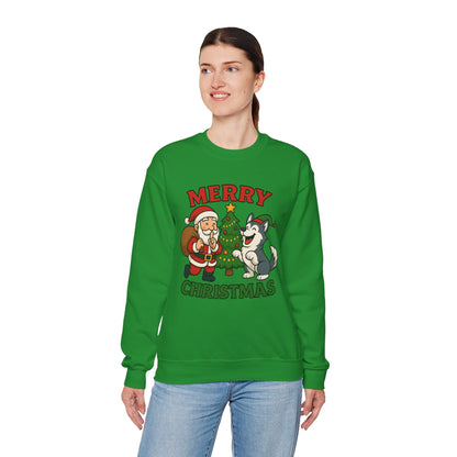 Santa & Husky Holiday Crewneck