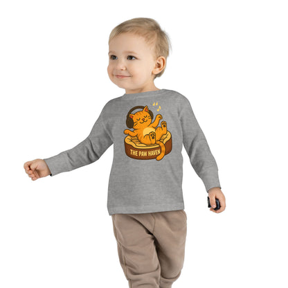 Jamming Cat Toddler Long Sleeve Tee
