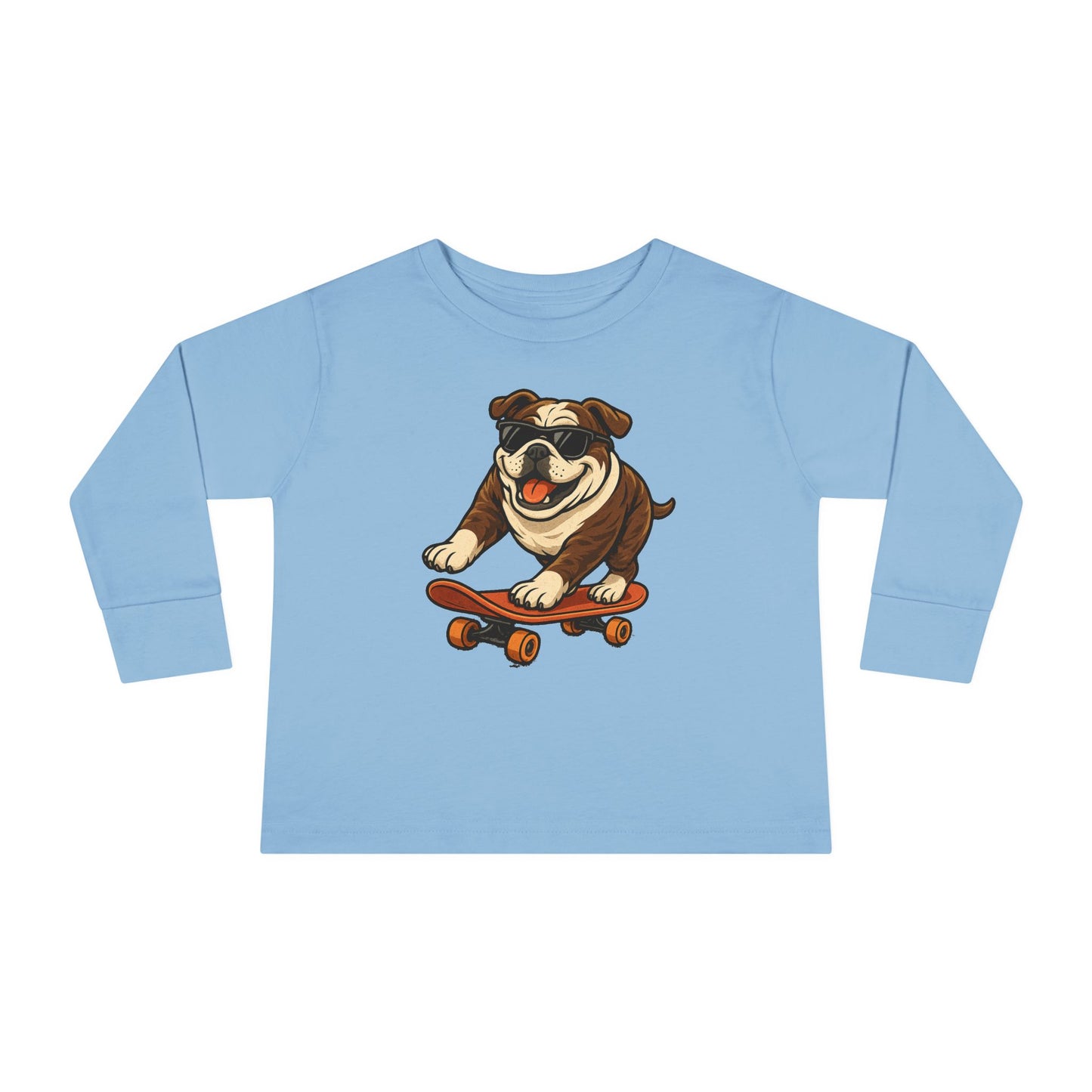 Skateboarding Dog Toddler Long Sleeve Tee