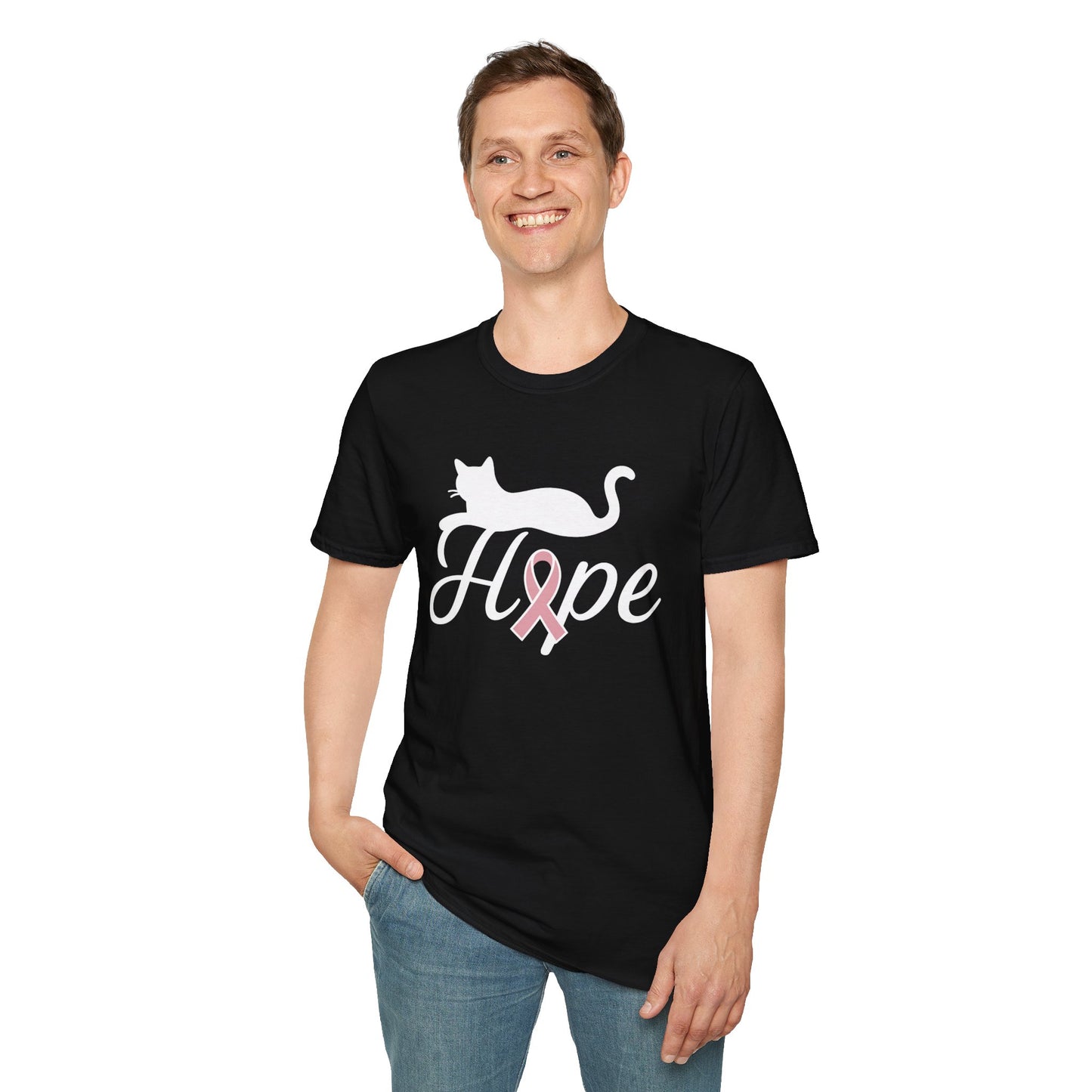Hope Cat Breast Cancer Awareness T-Shirt