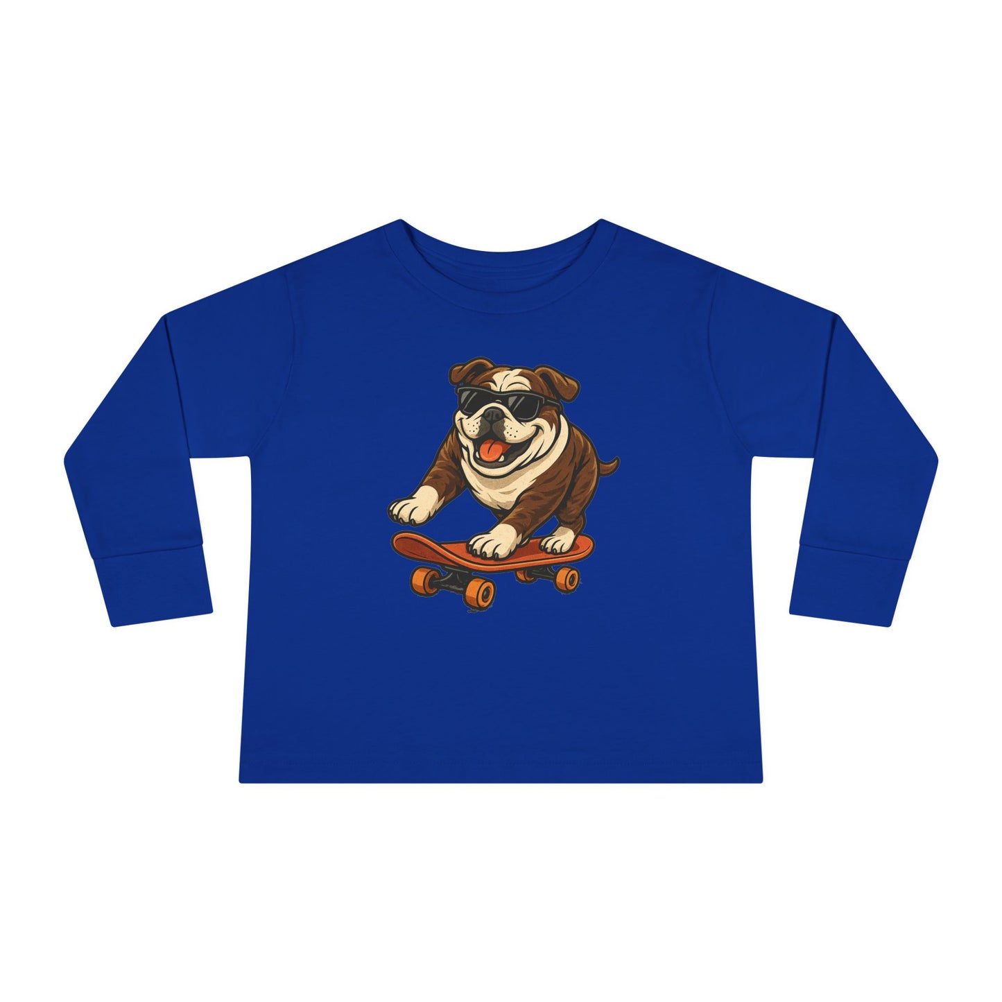 Skateboarding Dog Toddler Long Sleeve Tee