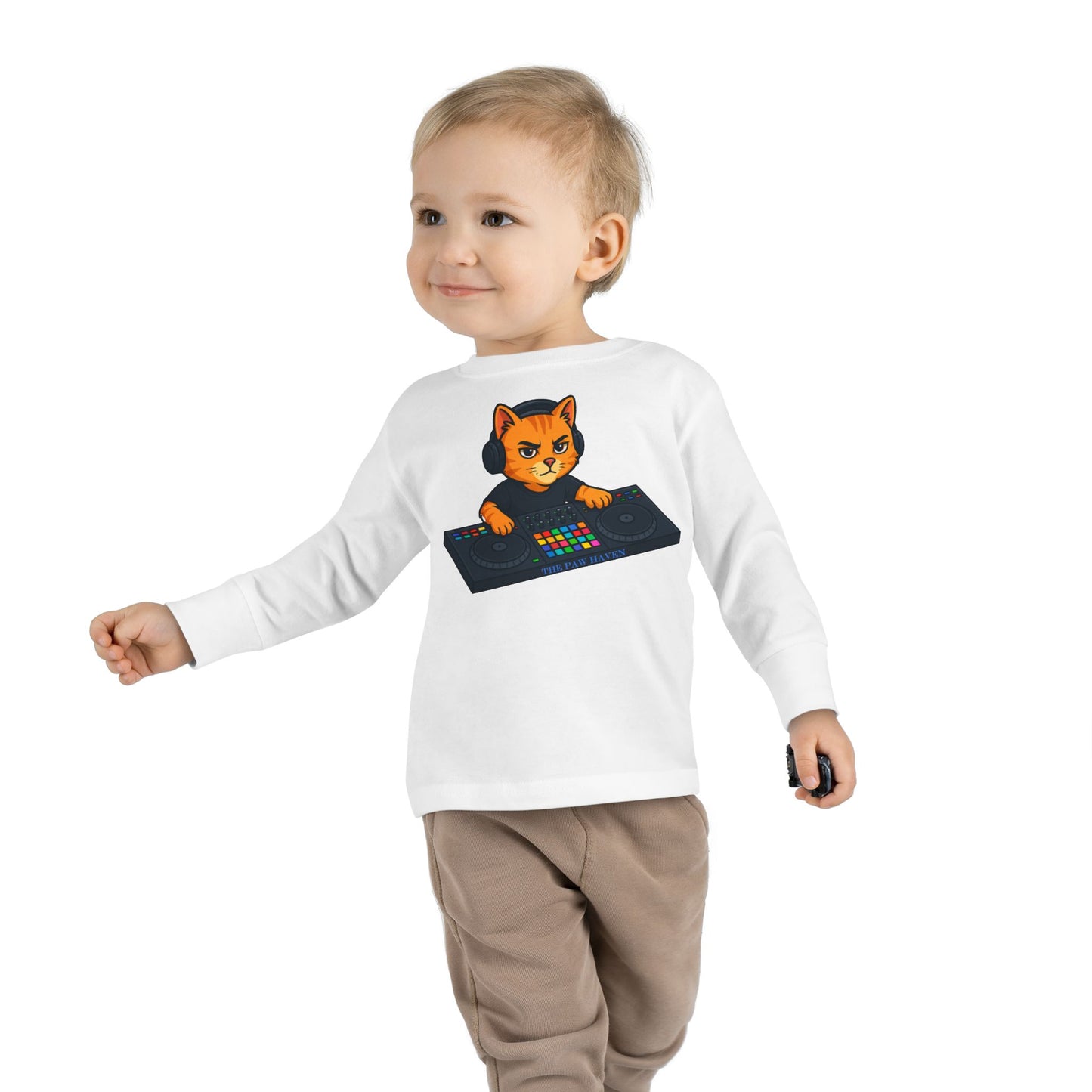 DJ Cat Toddler Long Sleeve Tee