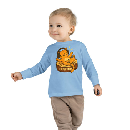 Jamming Cat Toddler Long Sleeve Tee