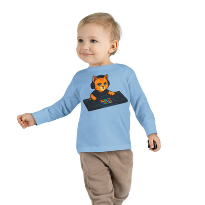 DJ Cat Toddler Long Sleeve Tee