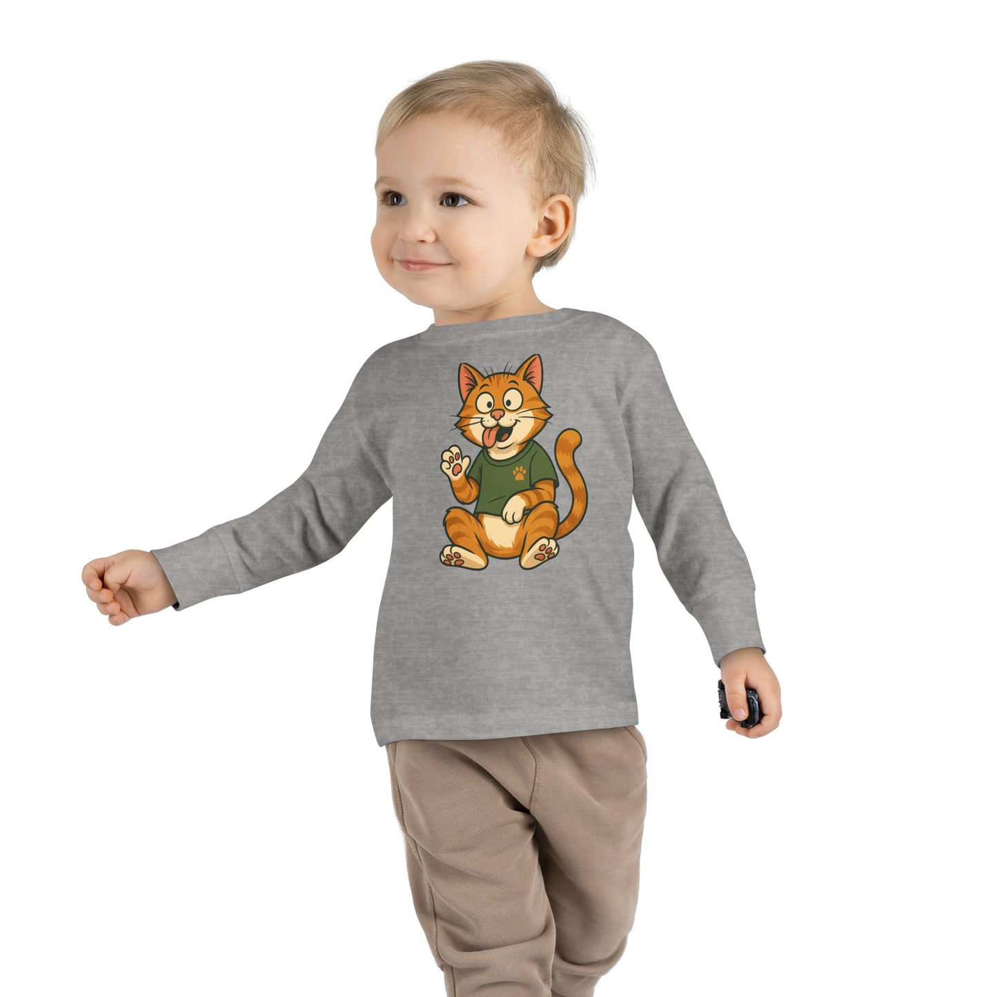 Goofy Cat Toddler Long Sleeve Tee