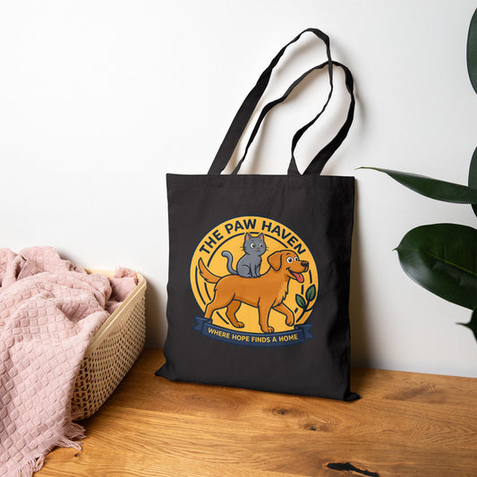 The Paw Haven Cotton Tote (Where hope finds a home)
