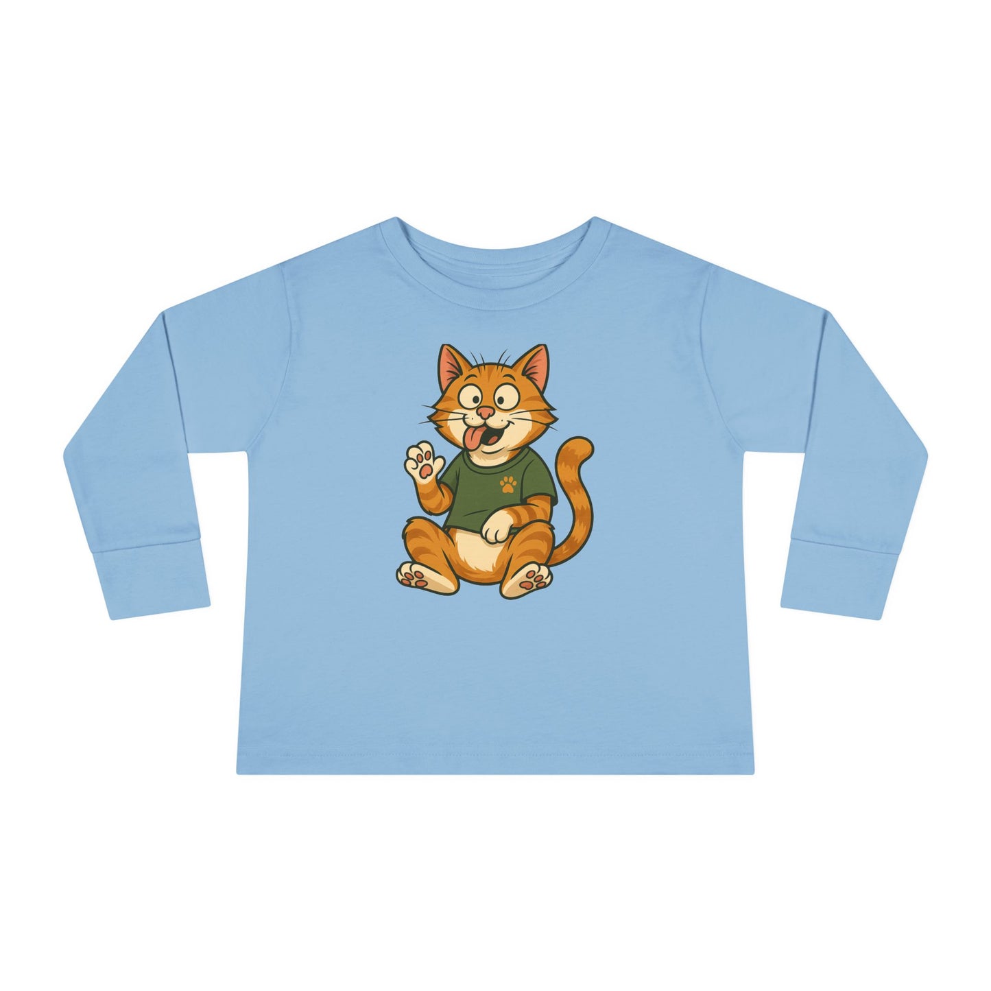Goofy Cat Toddler Long Sleeve Tee