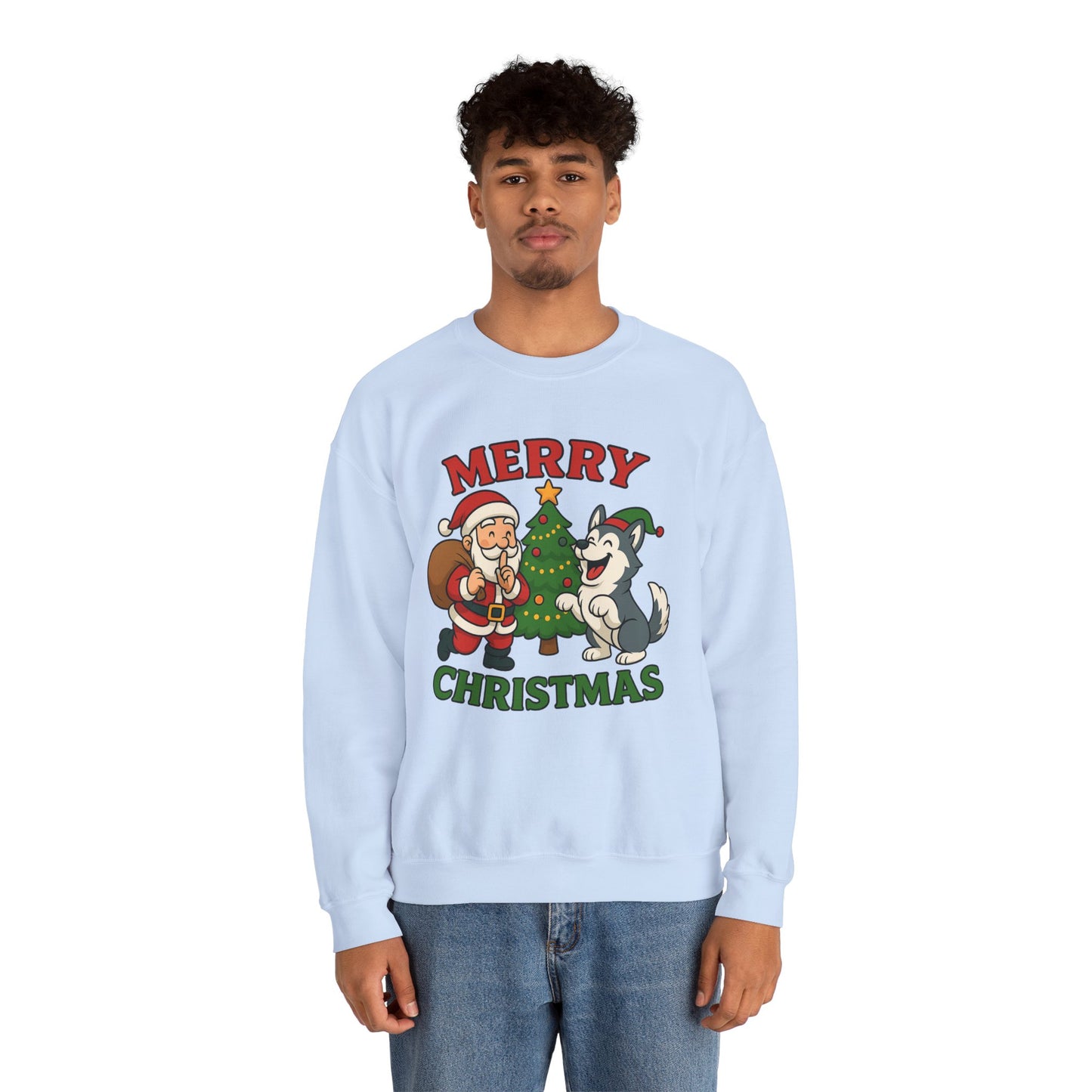 Santa & Husky Holiday Crewneck