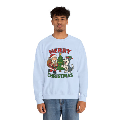 Santa & Husky Holiday Crewneck