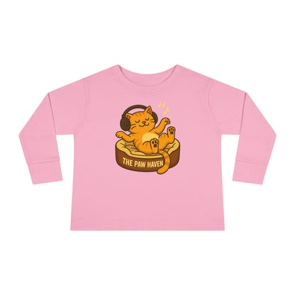 Jamming Cat Toddler Long Sleeve Tee