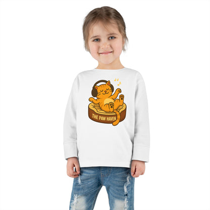 Jamming Cat Toddler Long Sleeve Tee