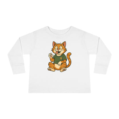 Goofy Cat Toddler Long Sleeve Tee