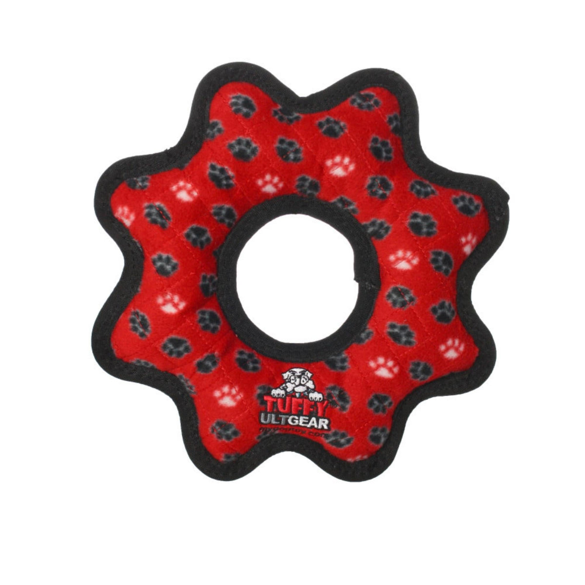 Tuffy Ultimate Gear Ring Durable Dog Toy Red Paw, 1ea/12 in Default Title