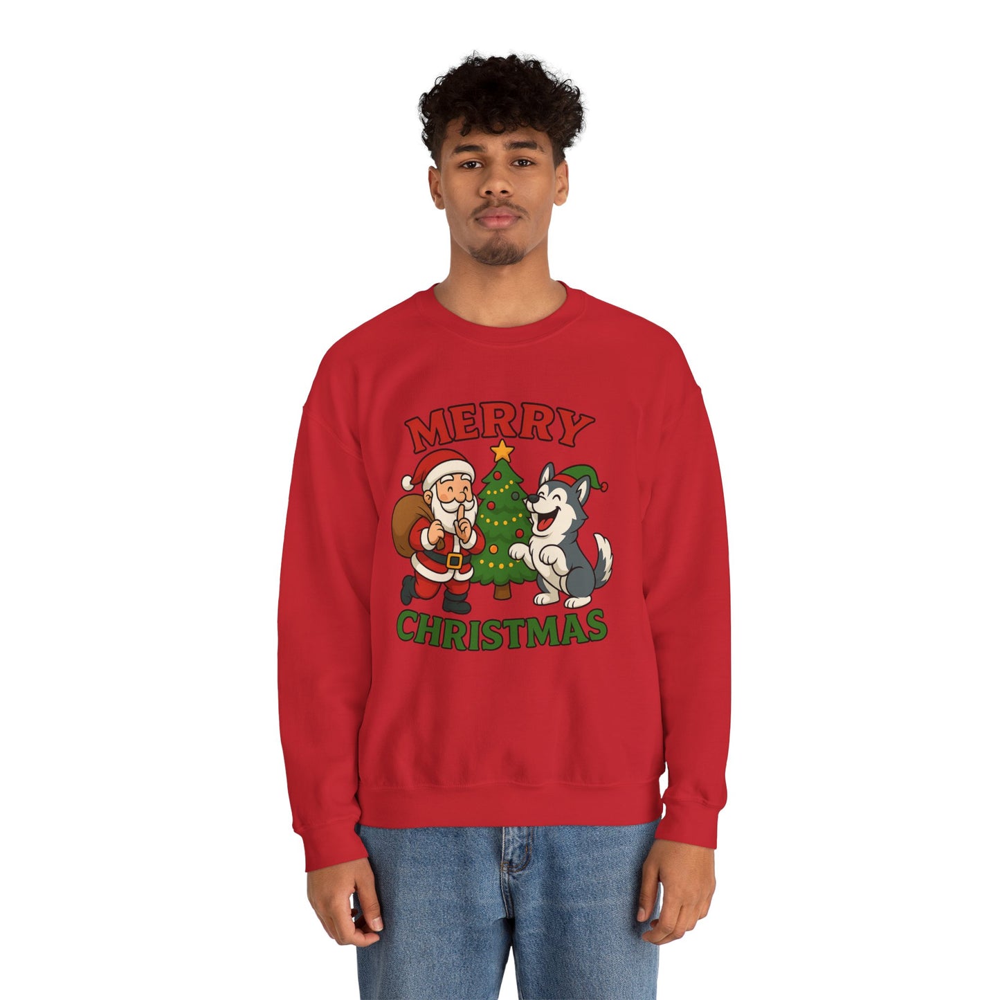 Santa & Husky Holiday Crewneck