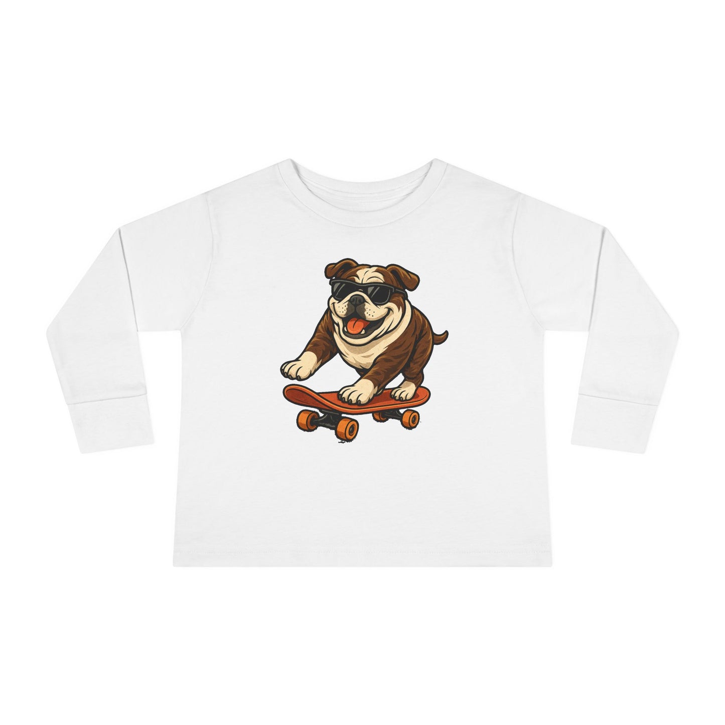 Skateboarding Dog Toddler Long Sleeve Tee