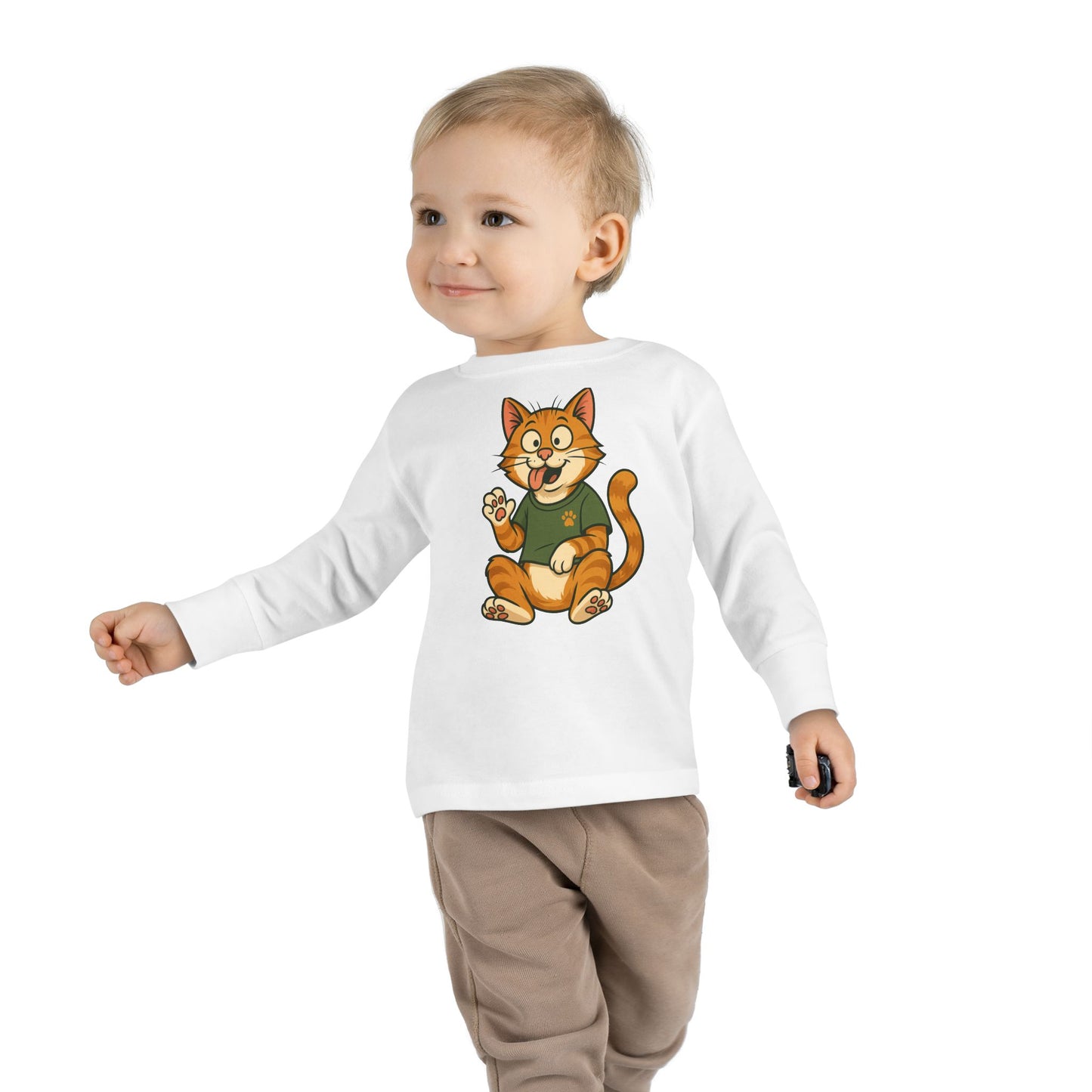 Goofy Cat Toddler Long Sleeve Tee