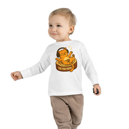 Jamming Cat Toddler Long Sleeve Tee