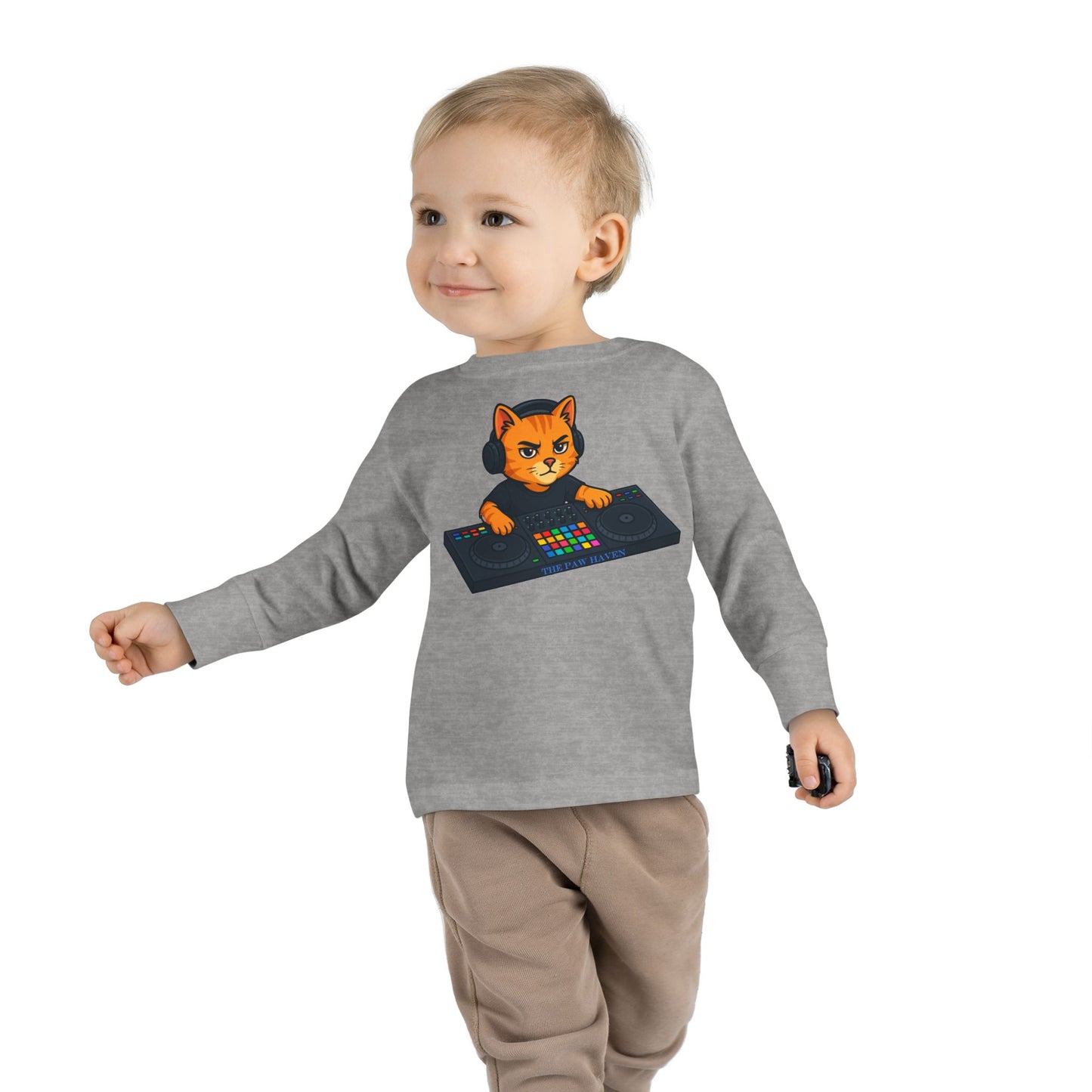 DJ Cat Toddler Long Sleeve Tee