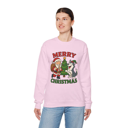 Santa & Husky Holiday Crewneck