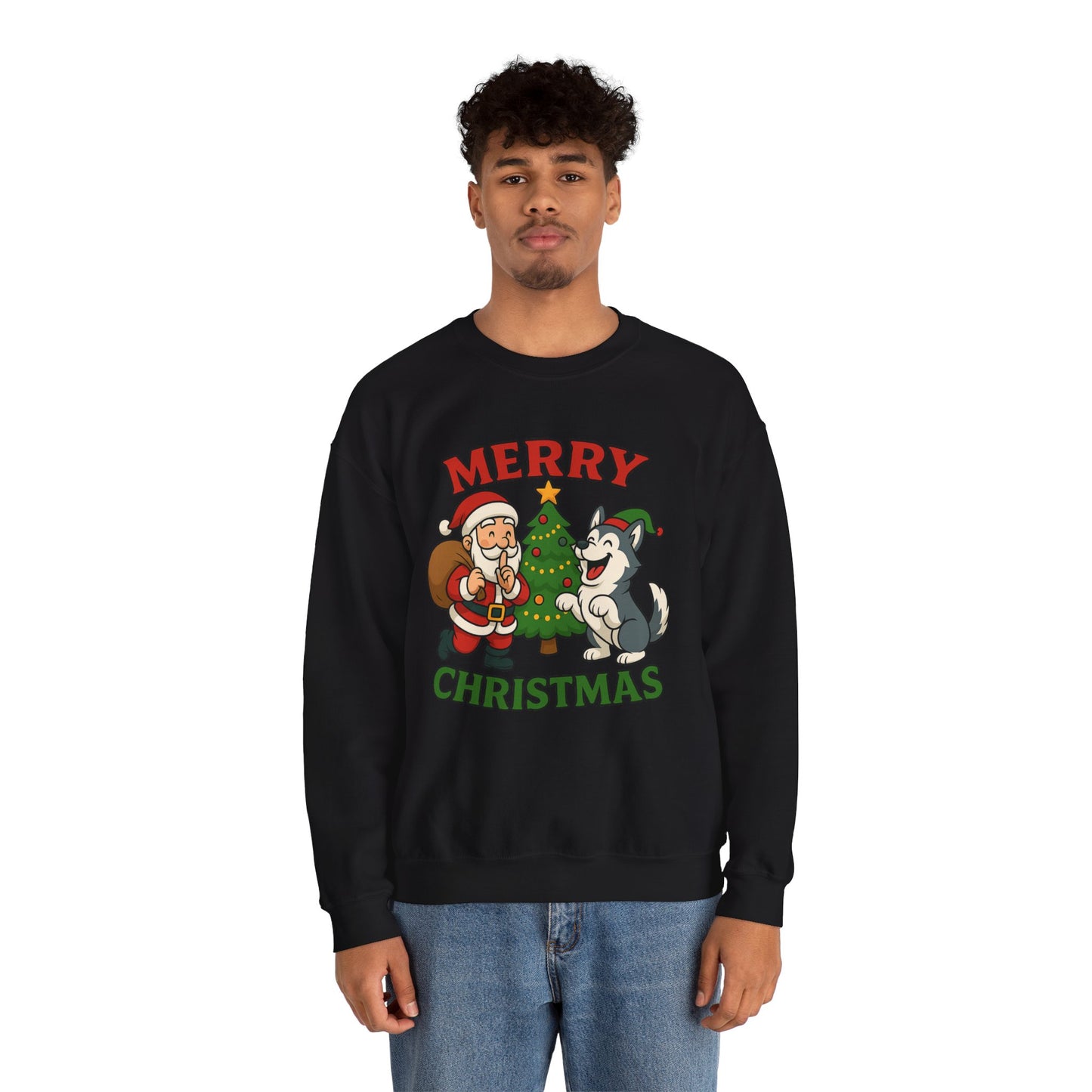 Santa & Husky Holiday Crewneck