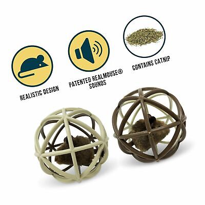 OurPets Trapped Mouse Ball of Furry Fury Catnip Toy Coffee-Beige