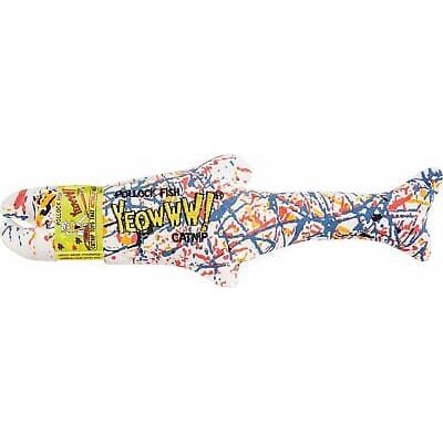 Yeowww! Pollock Fish Catnip Toy Multi-Color 11 in