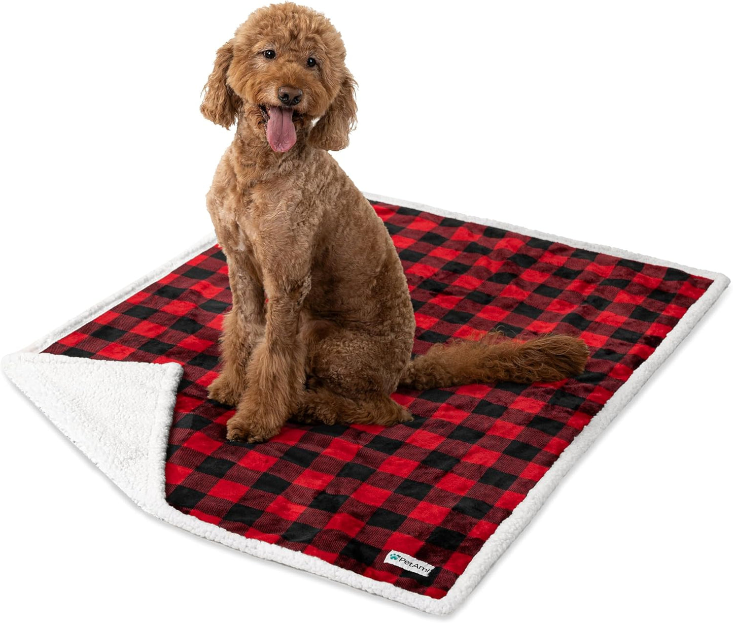 Waterproof Dog Blanket for Queen Bed Large XL Dog Throw for Couch Cover Leakproof Furniture Protection, Sherpa Fleece, Reversible Soft Washable 90X90 Light Gray