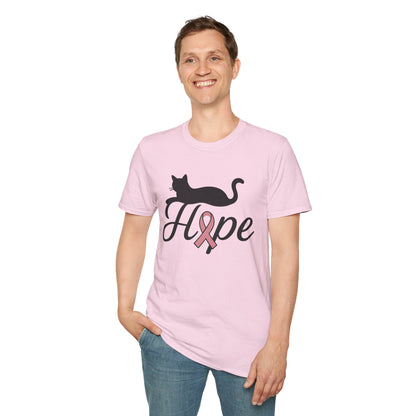 Hope Cat Breast Cancer Awareness T-Shirt