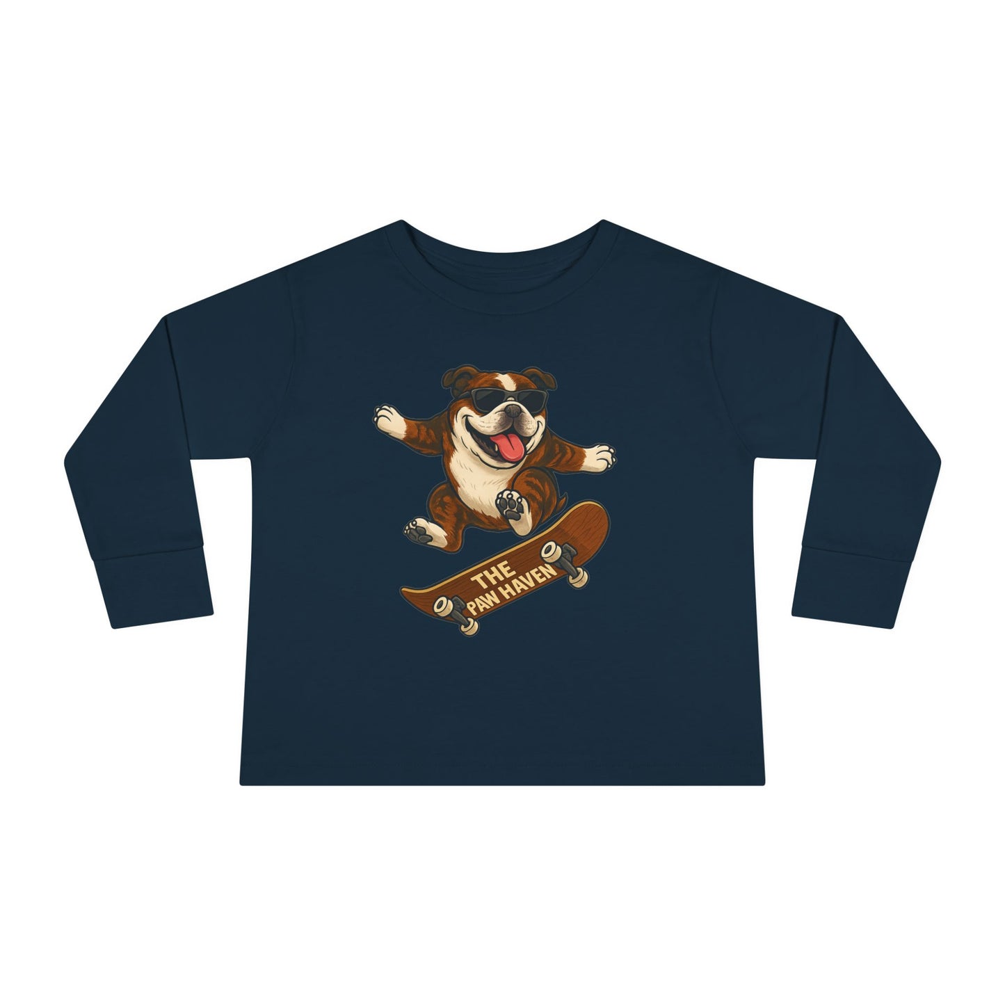 Skateboarding Dog Toddler Long Sleeve Tee