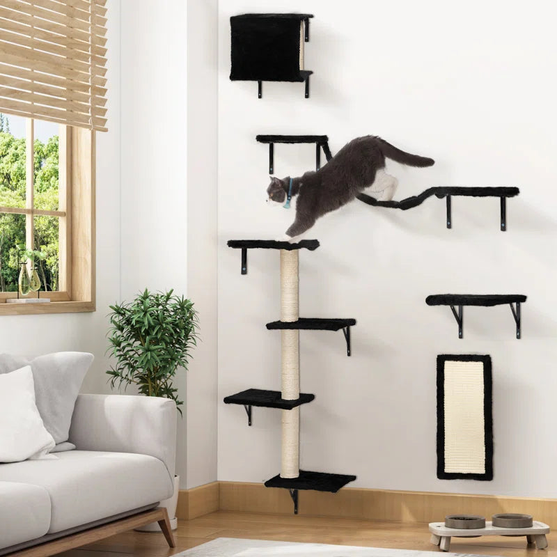 Wall-Mounted Cat Tree Shelves