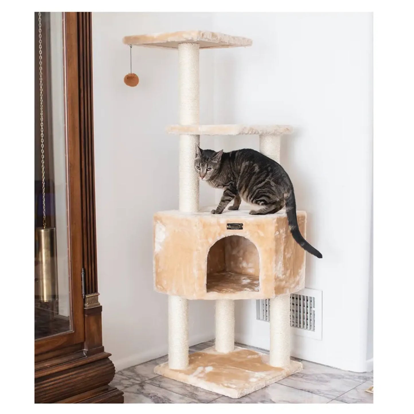 Real Wood 3 Levels Cat Tower
