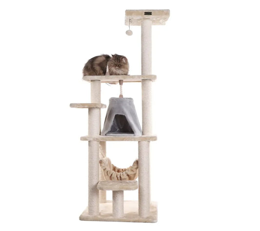 Real Wood Cat Tree With Hammock