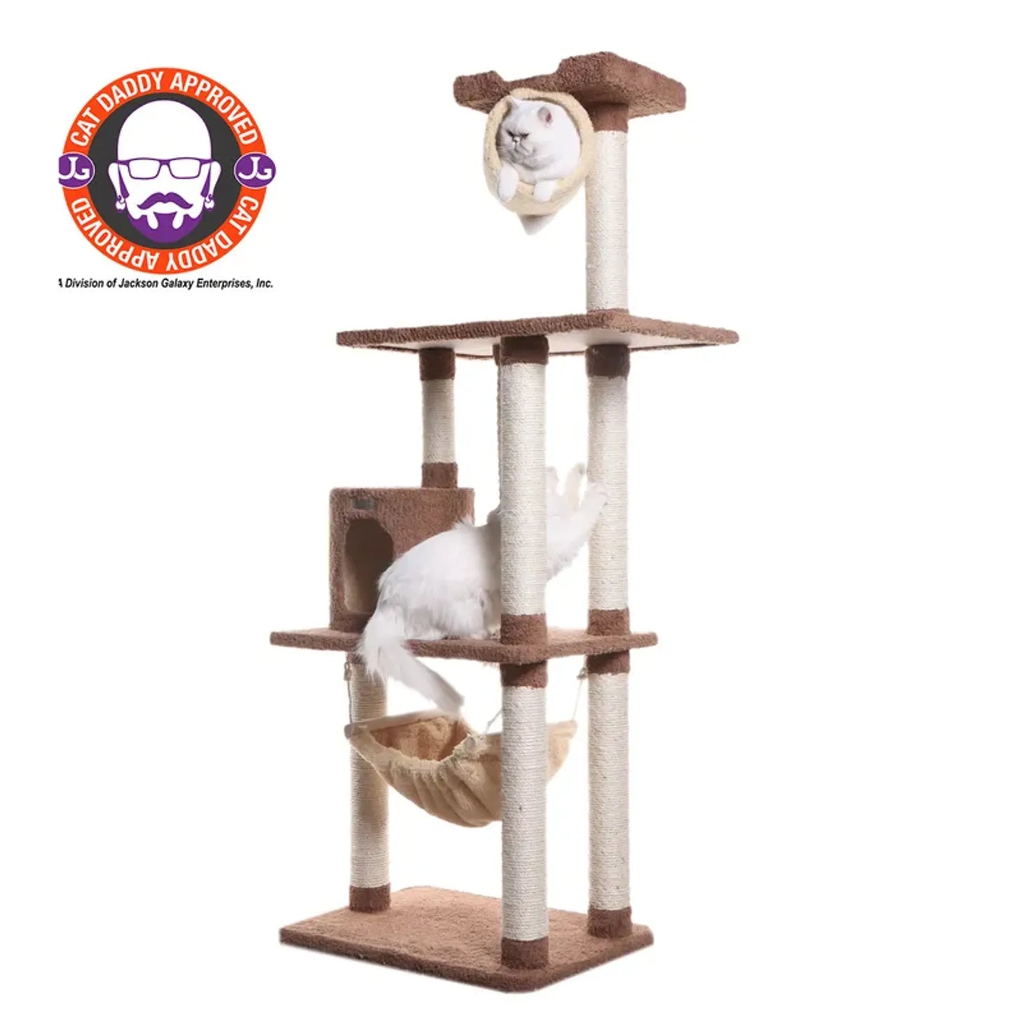 Real Wood Cat tree With Scratch posts, Hammock