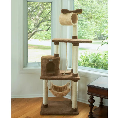 Real Wood Cat tree With Scratch posts, Hammock
